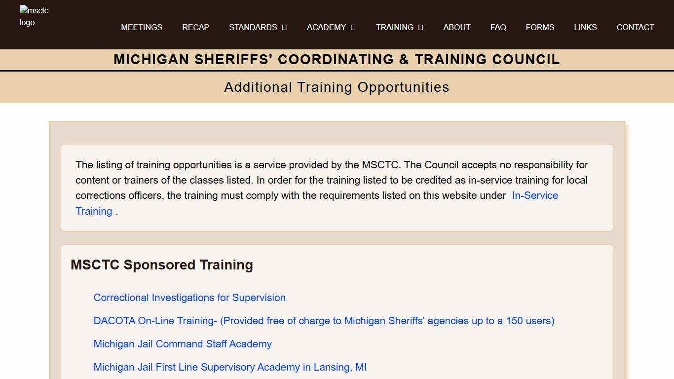 MSCTC Additional Training Opportunities