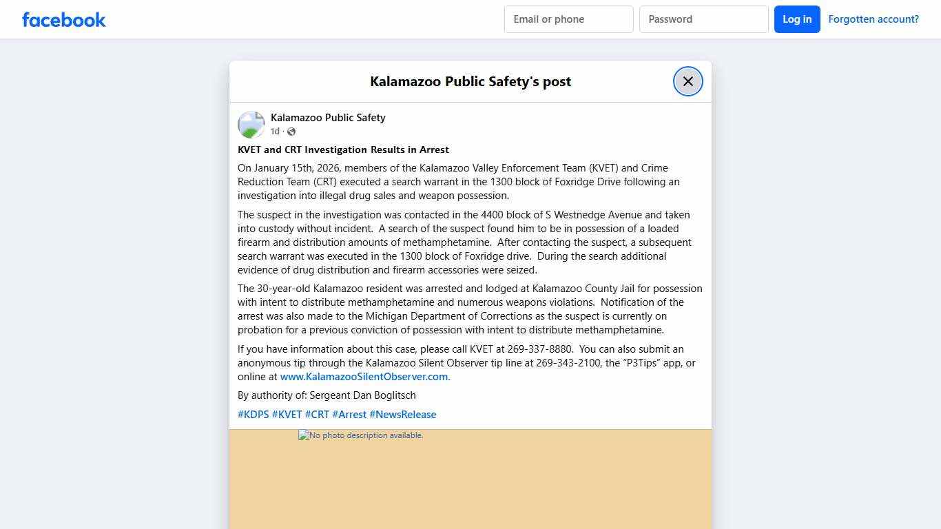 𝗞𝗩𝗘𝗧 𝗮𝗻𝗱 𝗖𝗥𝗧 𝗜𝗻𝘃𝗲𝘀𝘁𝗶𝗴𝗮𝘁𝗶𝗼𝗻... - Kalamazoo Public Safety Facebook